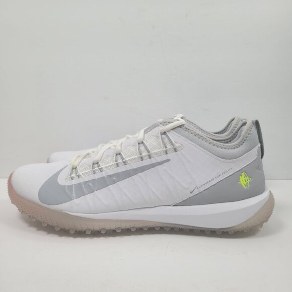 Nike Alpha Huarache 7 Pro TF Lax Men's White Gray Shoes CJ0235-101 US Sz 11 NWB - Picture 4 of 10